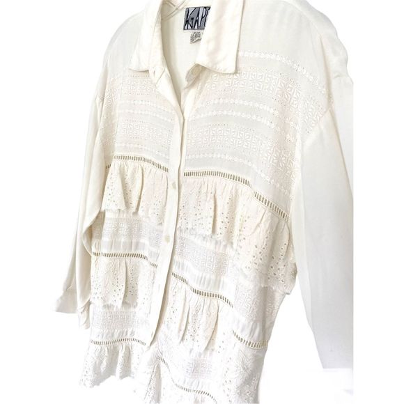 Agapo Ivory Button Down Shirt - Picture 2 of 6